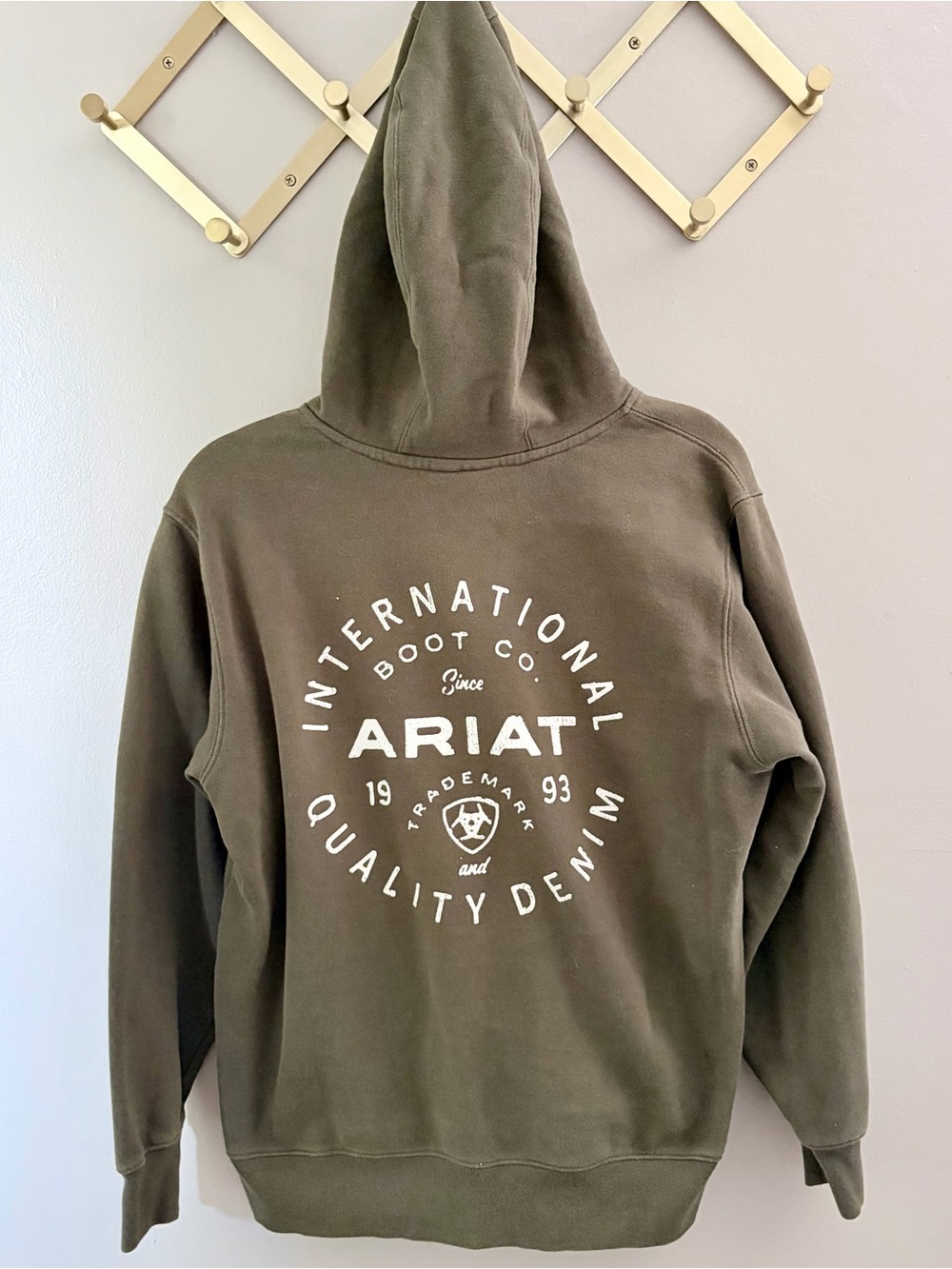 Ariat Womens Olive Green Graphic Hoodie Sweatshirt Medium